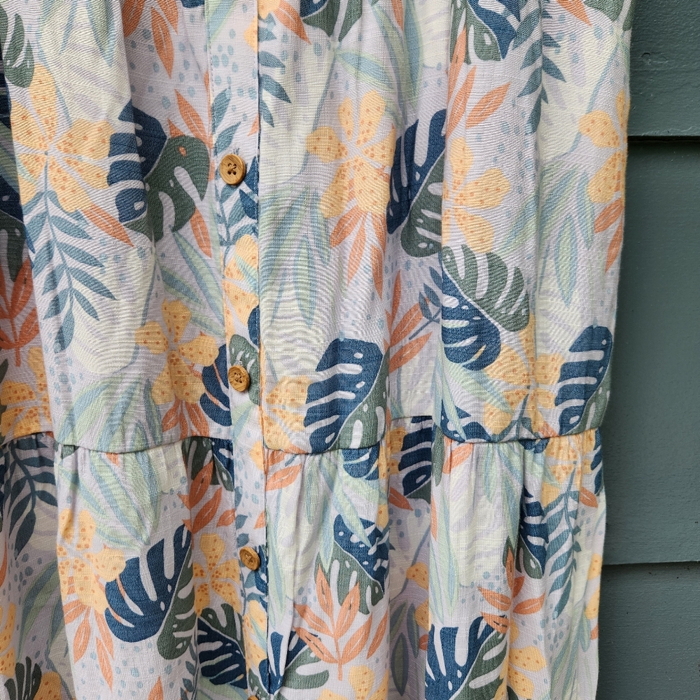 Lc Lauren Conrad Print Button-Front Maxi Dress Wi… - image 6